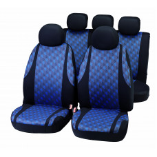 Set of car seat covers "JAQUARD", black/blue