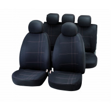 Комплект чехлов на автомобильные сиденья "EMBROIDERY", серый/черный