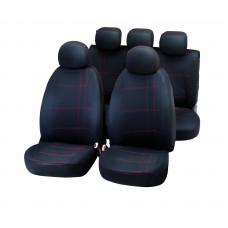 Set of car seat covers "EMBROIDERY", red/balck