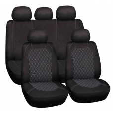 Set of car seat covers "SPIDERWEB", black/grey