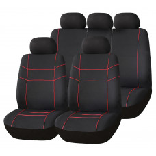 Set of car seat covers "VECTOR", black/red