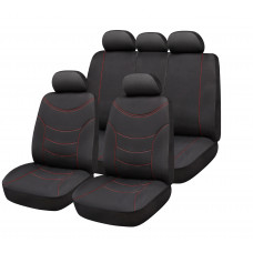 Set of car seat covers "CURVE", black/red