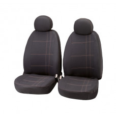 Front car seat covers "EMBROIDERY", black/grey