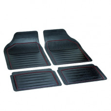 Set of rubber mats "PERFECT", black/red