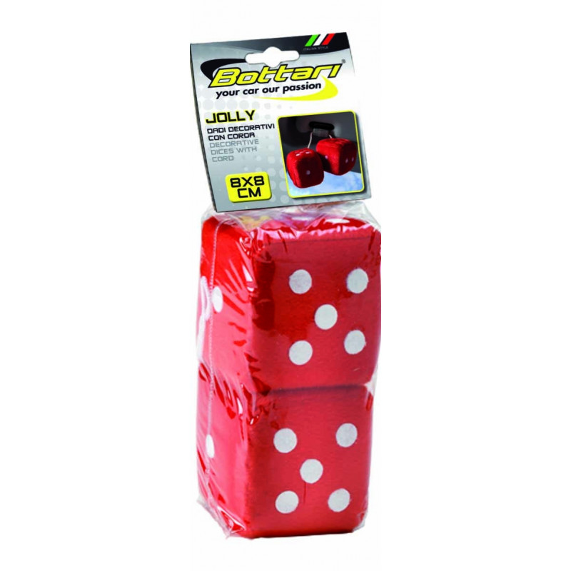 Decorative game dice "DECORATIVE PLUSH", red