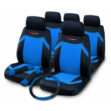 Set of car seat covers "INDY", black/blue