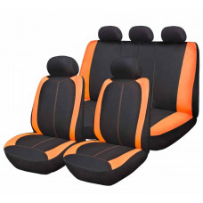 Комплект чехлов на автомобильные сиденья "FORMENTERA", черный/оранжевый