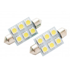 LED spuldzes, 2 gab, C5W 39mm Festoon , 6SMD