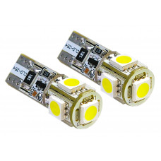 LED spuldzes, 2 gab, W5W T10 Canbus, 5SMD