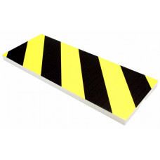 Wall bumper "NO-CRASH", rectangular, black/yellow, 40x15 (7.5+7.5)x1.5 cm