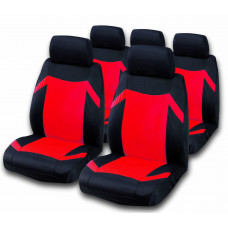 Set of car seat covers "KEEN", black/red