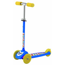 3 Wheel kids scooter 12" with adjustable T-BAR "MONSTER", blue/yellow