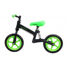 Kids balance bike 12" "ANTI-SHOCK RUNNER", green/black