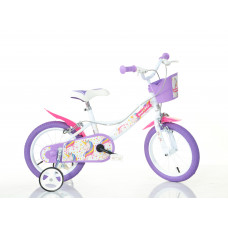 Детский велосипед Bimbo Bike 16'' "UNICORN", белый/фиолетовый/розовый