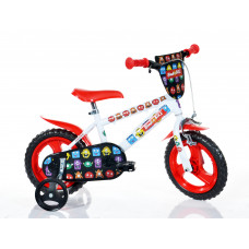 Bērnu velosipēds Bimbo Bike 12'' ''MONSTER'', melns/ sarkans/ balts