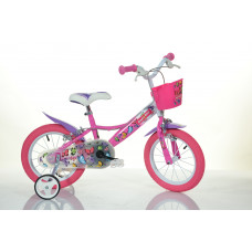 Bērnu velosipēds Bimbo Bike 14'' ''BUTTERFLY'', rozā/balts