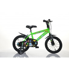 Bērnu velosipēds Bimbo Bike 14'' ''COSMOS'', melns/zaļš