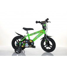 Bērnu velosipēds Bimbo Bike 12'' ''COSMOS'', melns/zaļš