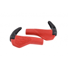 Handlebar grips "HORNS", 2pcs, red/black