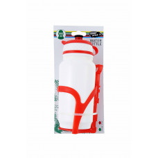 Water bottle with cage "ACTIVE", white/red