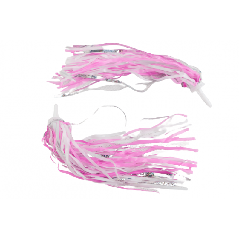 Streamers "BRILL", 2pcs, pink/white/silver