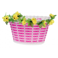 Front basket "FLOWER POWER", pink