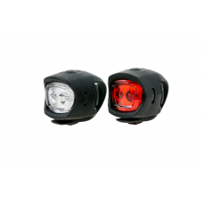 Set of front and rear lights "SILI BLACK", black