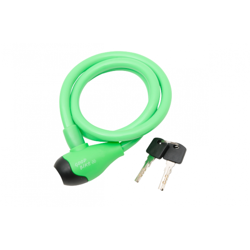 Cable lock "SECURITY LOCK", Ø12x1500mm, green