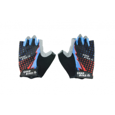 Bicycle gloves "STAR", adult, size: L, black/blue