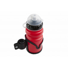 Water bottle with cage "BABY", red