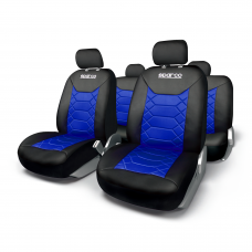 Sparco Universal Seat Cover Set, black/blue